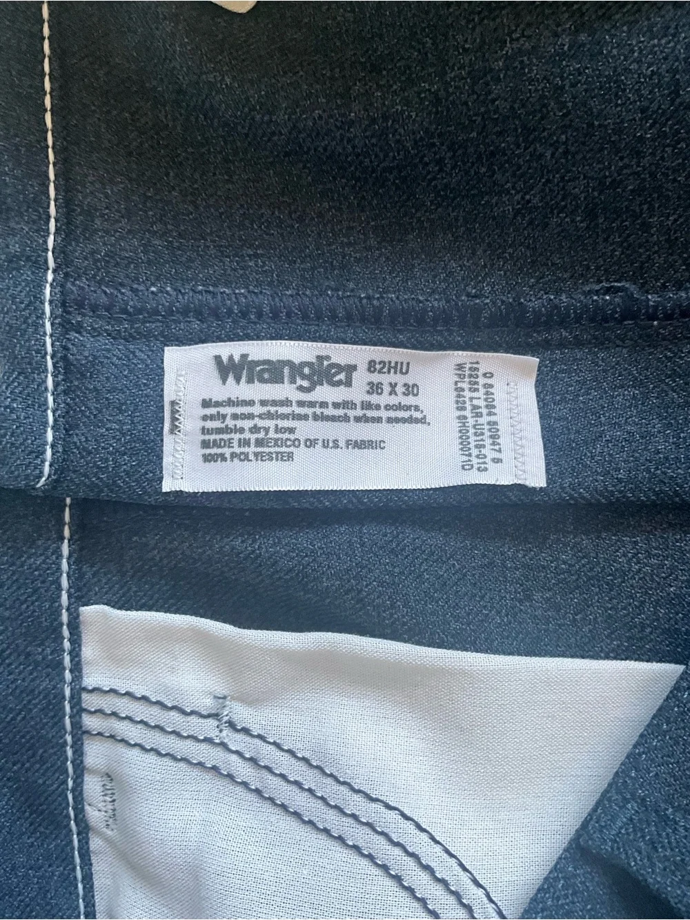 4/$20 Wrangler Vintage Blue Heather Polyester Western Dress Pants 36x30 USA